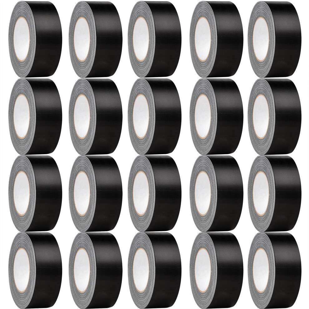 (20x Rolls) 50m Black Duct Tape, Premium Waterproof Backing