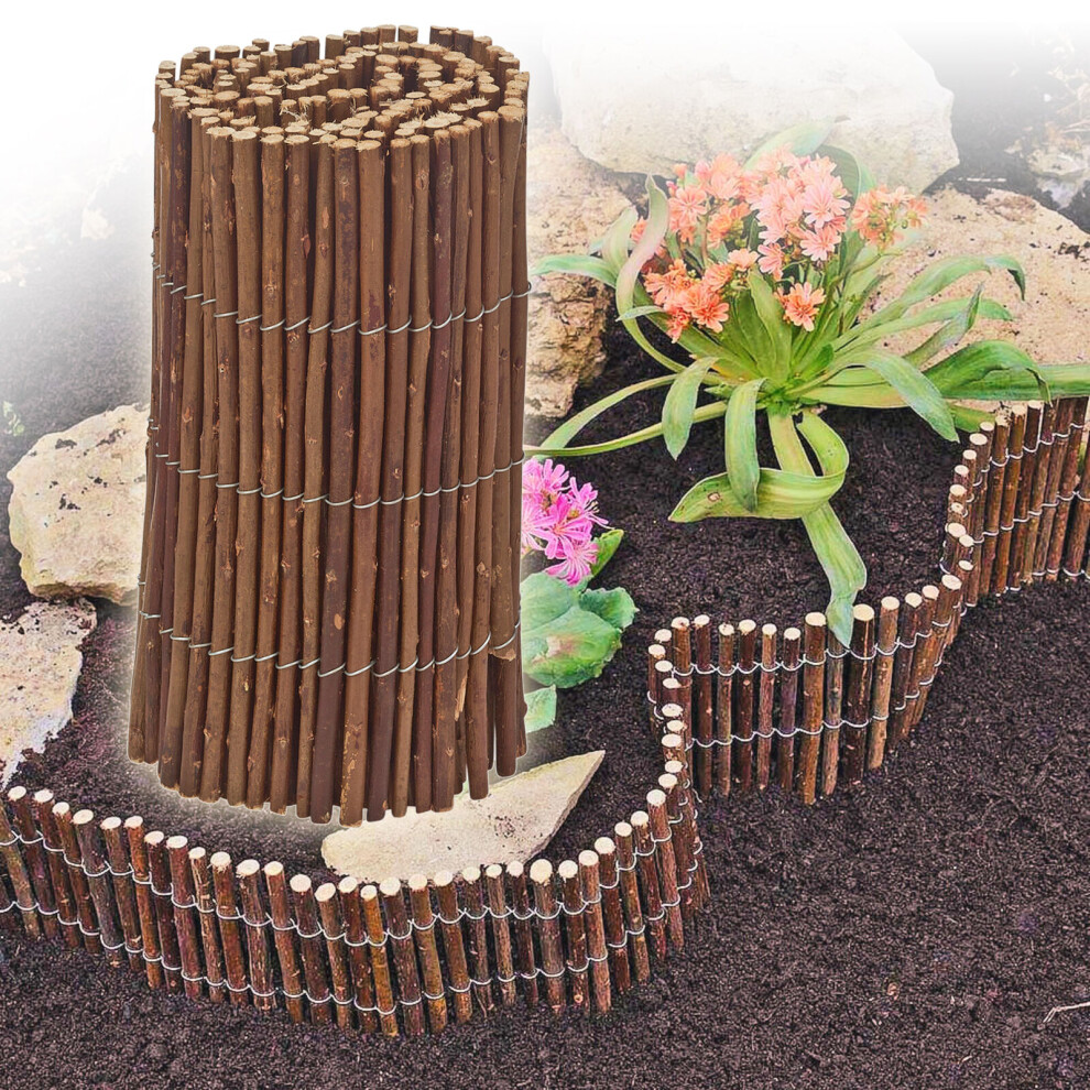 (1 Pack ) Flexible Wooden Willow Garden Edging & Arch Fencing