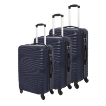 (Dark Blue) 3-Piece Lightweight Hard Shell ABS Trolley Luggage Set