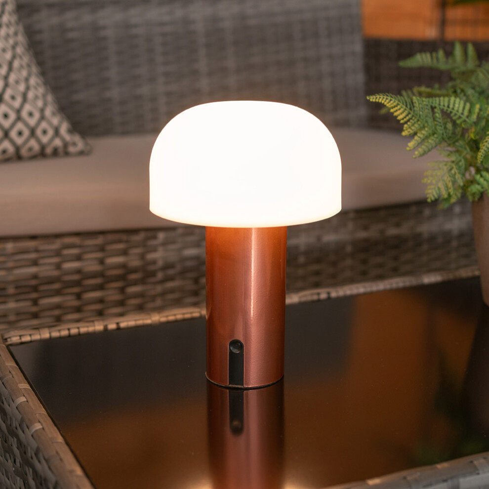 Rechargeable Copper Touch Table Lamp LED Out/In Cordless Dimmer Light