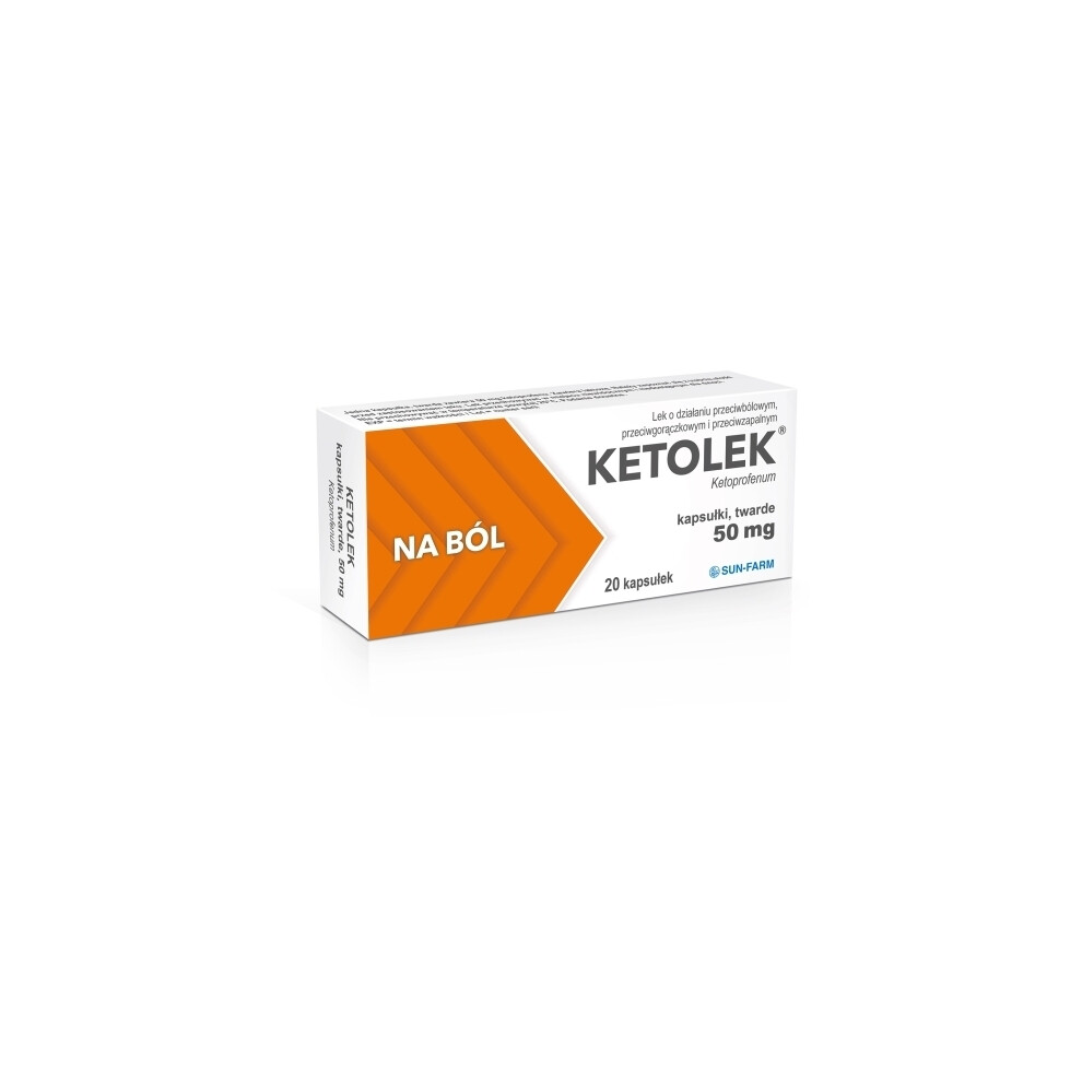 Ketolek 50 mg, 20 capsules, pain reliever ketonal active