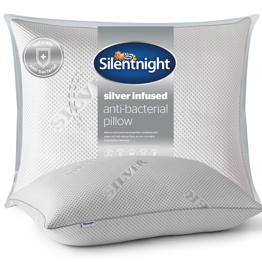 Silentnight Wellbeing Silver Infused Pillow, Anti Allergy