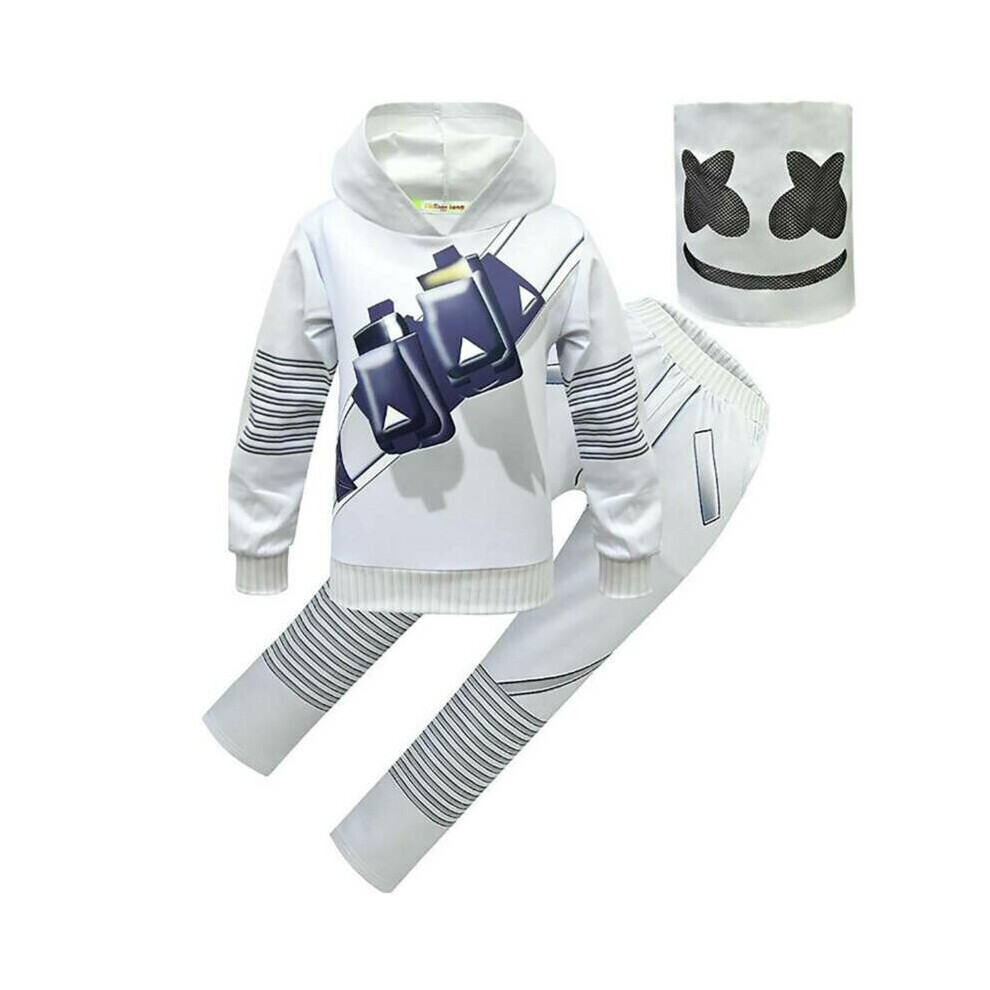 Photos - Fancy Dress  DJ Marshmallow Cosplay Costume Kids Hoodie + Pants Mask  Clothes Set(5-6 Years)