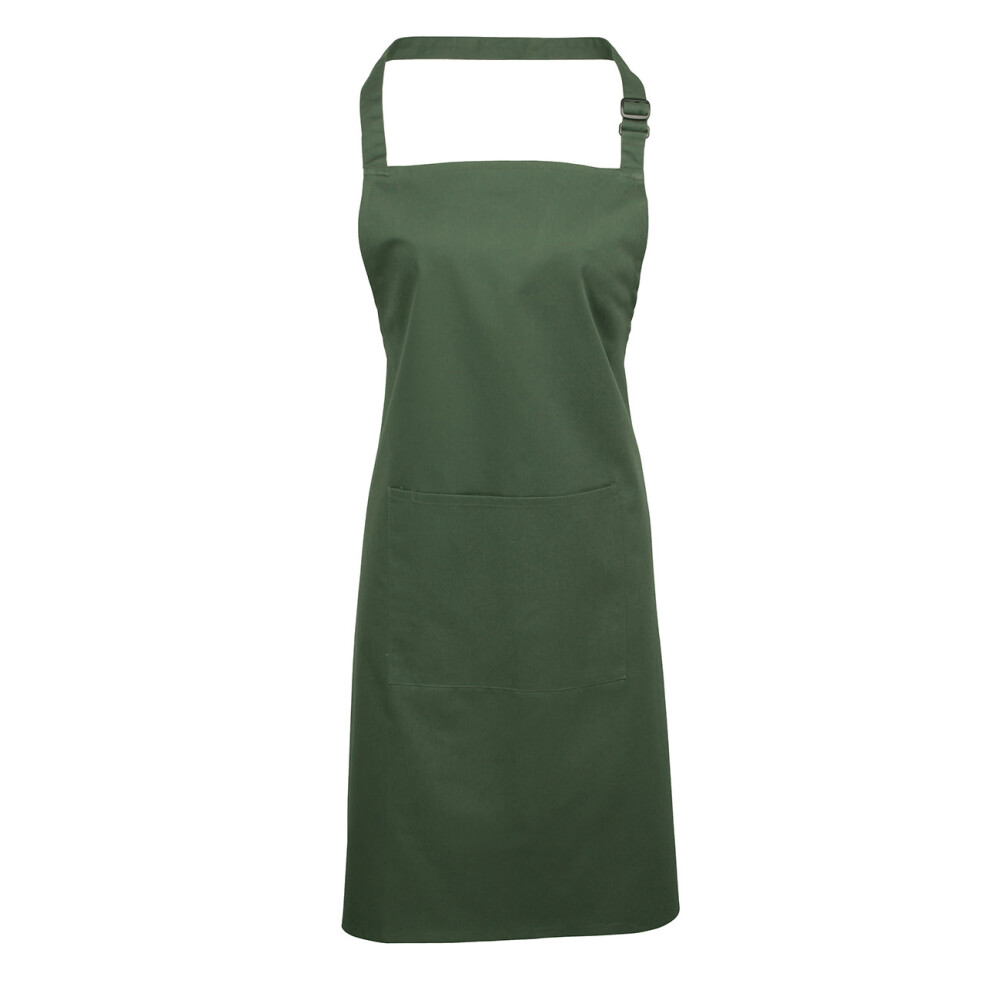 (One Size, Moss Green) Premier Ladies/Womens Colours Bip Apron With Pocket / Workwear