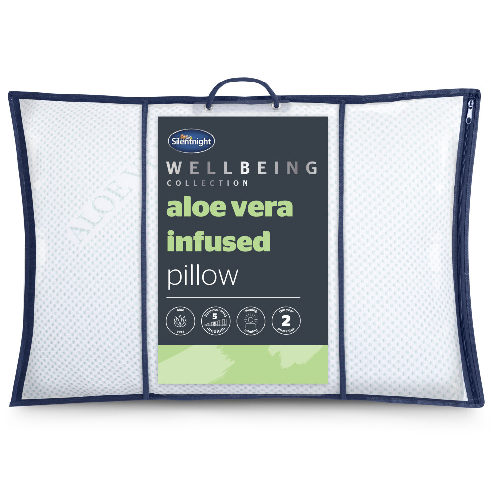 Silentnight Wellbeing Aloe Vera Infused Pillow, Anti Allergy Medium Support