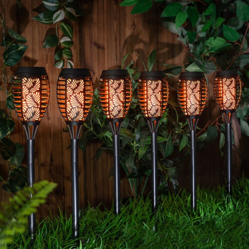 LED Small Flame Solar Light Outdoor Garden (6 Pack), Torches Flame Effect