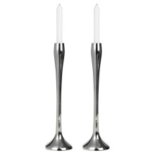 (2x Silver Large ) Metal Candle Holder Candlesticks Decorative Decor