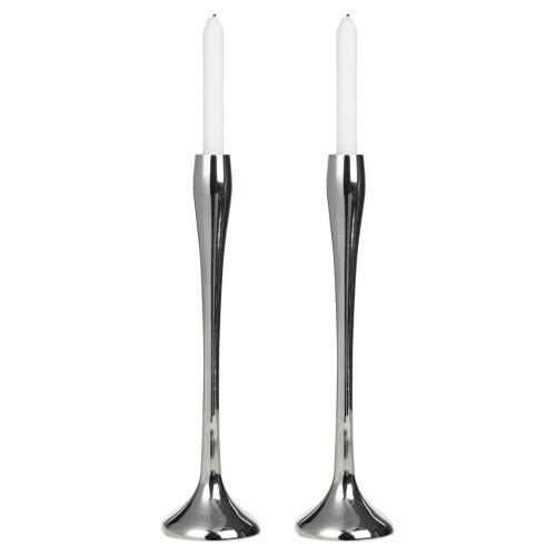 URBN Living (2x Silver Large ) Metal Candle Holder Candlesticks Decorative Decor