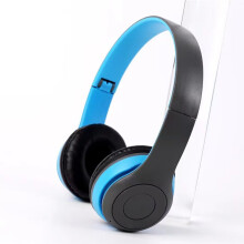 (Blue) P47 Wireless Game Headset Bluetooth-Compatible 5.0 for Smartphone (Black)