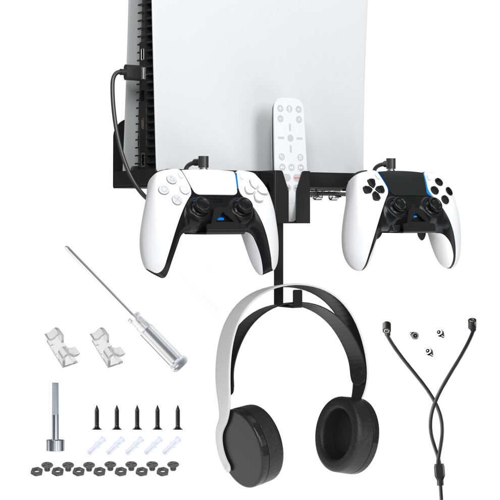 (Black) Wall Mount Display Shelf Space Saving Floating Shelf For Ps Game Console/Headset(Black) Black 9417278165507