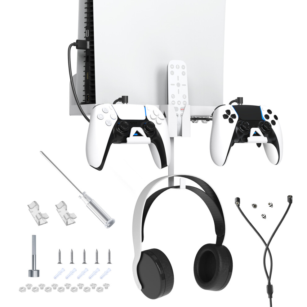 () Wall Mount Display Shelf Space Saving Floating Shelf For Ps Game Console/Headset(Black) White/Black 9417278165514
