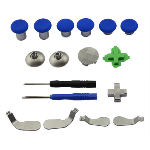 (Blue) 18 in 1 Replace Buttons Kit 2 Thumb Joystick Base for Xbox One Elite Controller?Red? 2