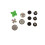 (Blue) 18 in 1 Replace Buttons Kit 2 Thumb Joystick Base for Xbox One Elite Controller?Red? 4