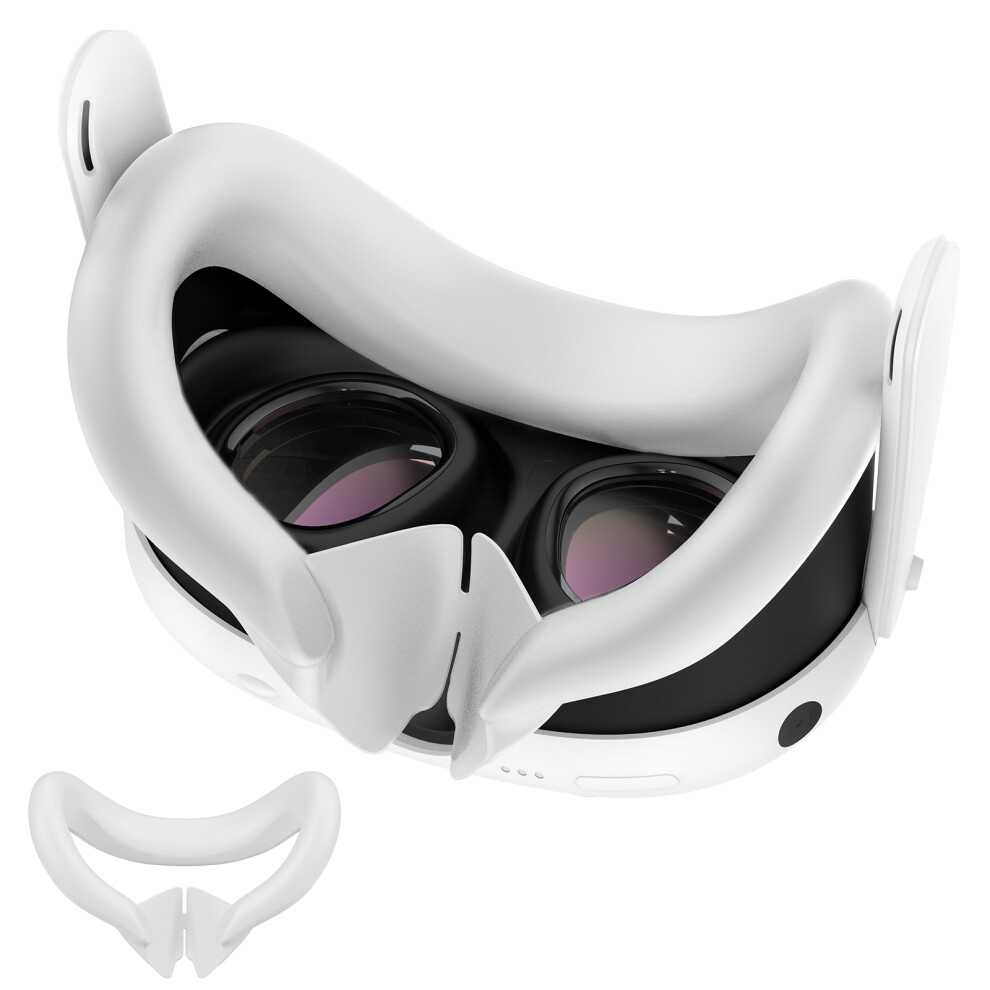 ( ) Silicone Face Cover Pad Replacement Face Cushion For Meta Quest 3 (Black) Light/Grey/Black 9417278167365