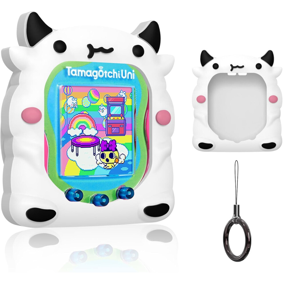 () Silicone Case Anti-Scratch Protective Cover With Lanyard For Tamagotchi Uni 2023?Grey? Green/Grey 9417278169673