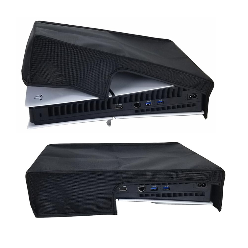 Game Console ( Horizontal) Dust Cover Anti-Scratch Dustproof Protector For Ps5 Slim Console( Vertical) Black