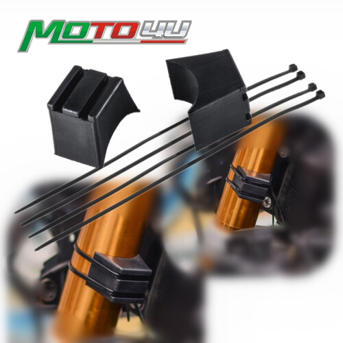 2PCS Universal Rubber Motorcycle Steering Limiter Blocks Protection Drop 1