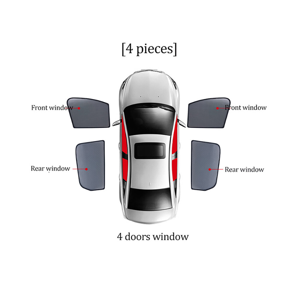 (4Pcs Front Rear) For Toyota Hilux Viii Pickup Revo 2015-2022 Car Sunshade Shield Rear Side 8058963218057