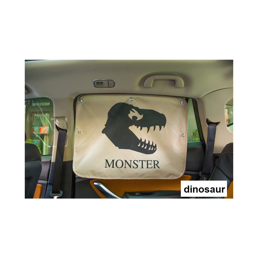 (Din0saur) Car Windshield Car Sun Shade Curtains Cute Cartoon Car Styling Rear Side 8058963241246