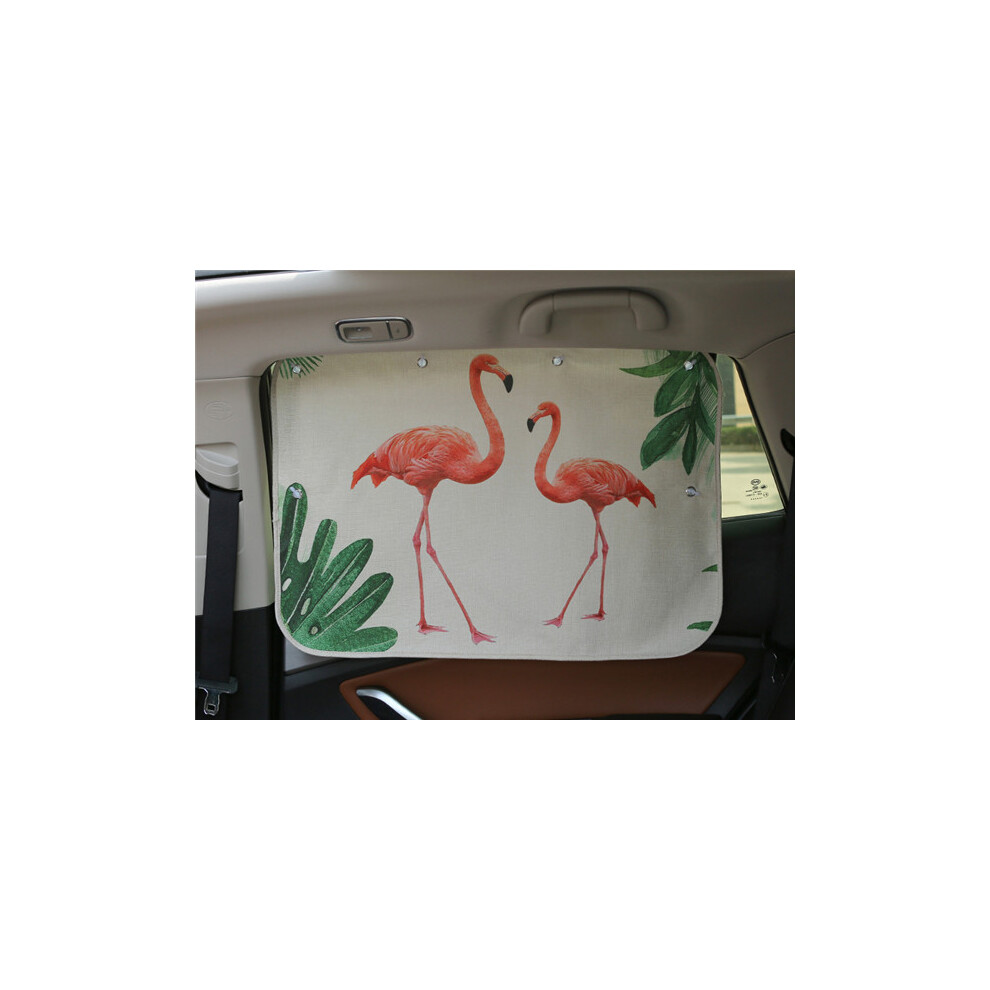 (Flamingo) Car Windshield Car Sun Shade Curtains Cute Cartoon Car Styling Rear Side 8058963241253