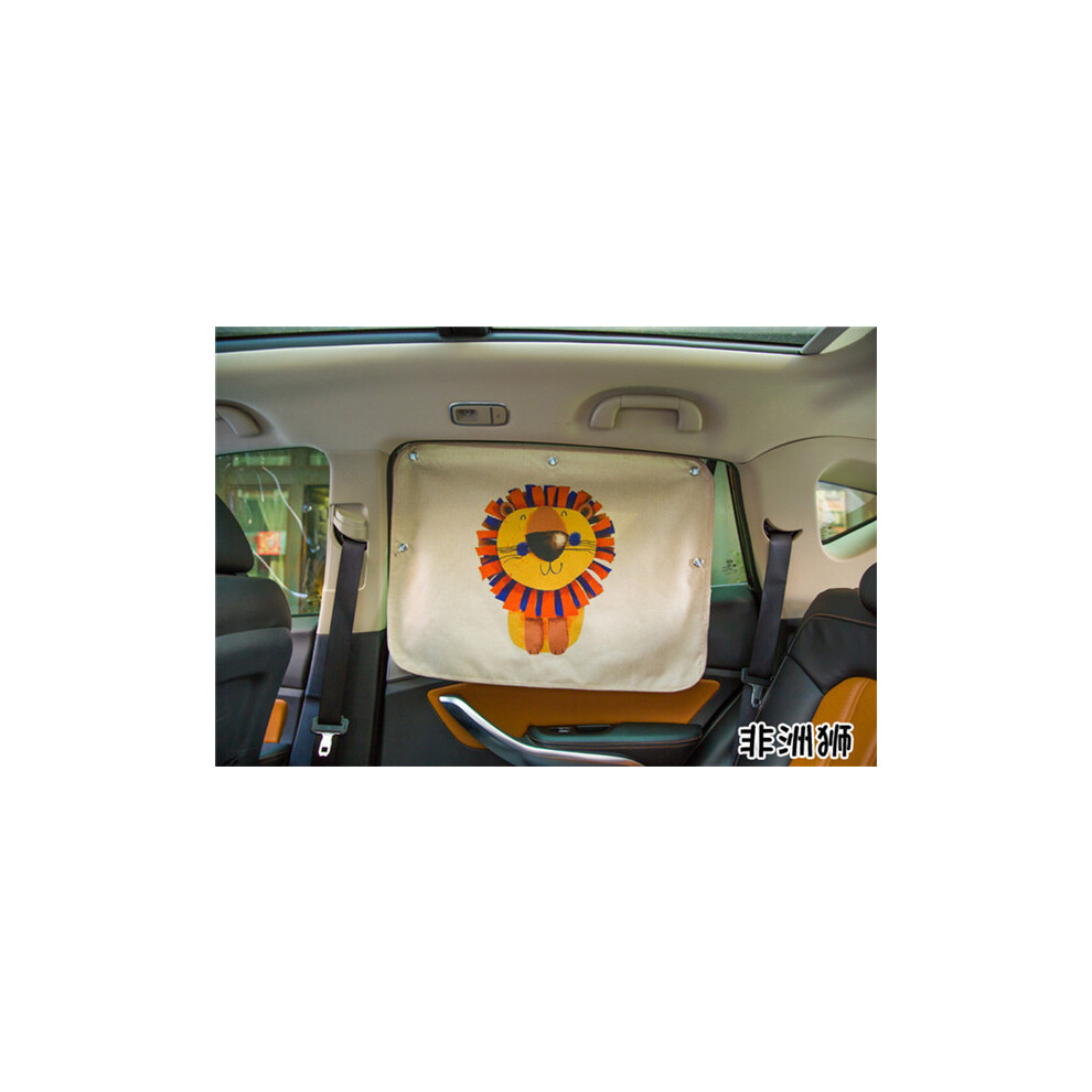 (Lion-B) Car Windshield Car Sun Shade Curtains Cute Cartoon Car Styling Rear Side 8058963241260