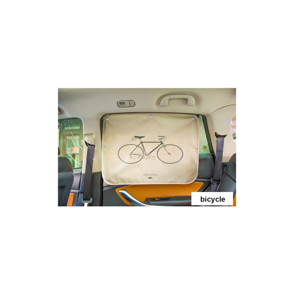 (Bicycle) Car Windshield Car Sun Shade Curtains Cute Cartoon Car Styling Rear Side 8058963241277