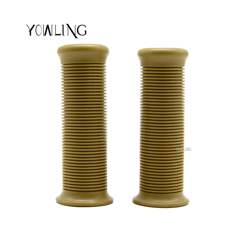 (Olive 25Mm 28Mm) Motorcycle 7/8'' Retro Vintage Rubber Handlebar Hand Grips Bar End For 882619848057