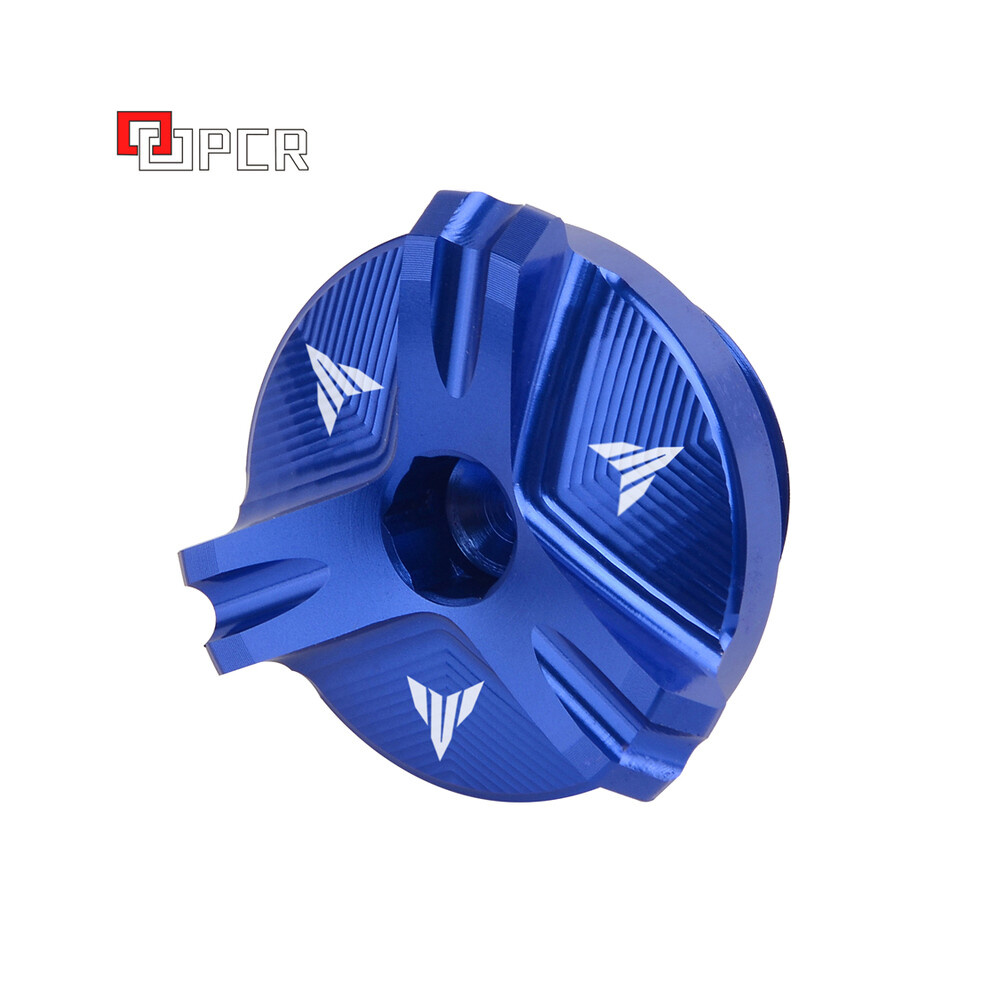 (Blue) Motorcycle Cnc Oil Filler Cap Plug Cover Cap For Yamaha For Mt01 Mt03 Blue 882619848453