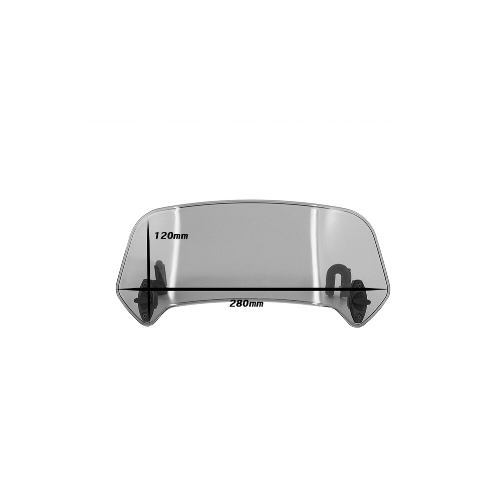 (Mini Smoke) Motorcycle Adjustable Windscreen Wind Deflector Spoiler Extension Windshield 882619850982