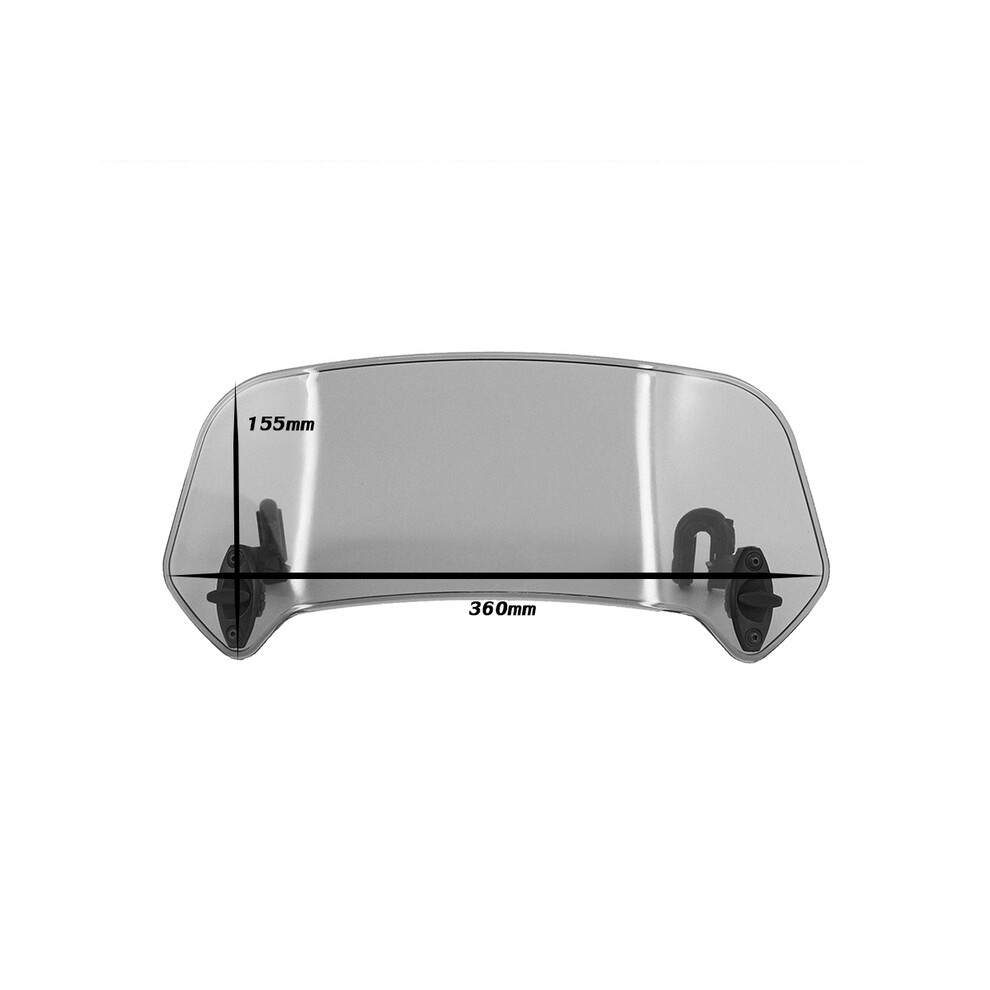 (Large Smoke) Motorcycle Adjustable Windscreen Wind Deflector Spoiler Extension Windshield 882619851002
