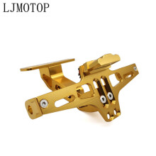 (Gold) CNC Motorcycle License Plate Frame Holder Bracket & LED For Suzuki GSXR