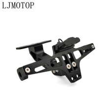 (Black) CNC Motorcycle License Plate Frame Holder Bracket & LED For Suzuki GSXR