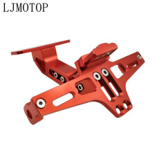 (Orange) CNC Motorcycle License Plate Frame Holder Bracket & LED For Suzuki GSXR
