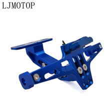 (Blue) CNC Motorcycle License Plate Frame Holder Bracket & LED For Suzuki GSXR