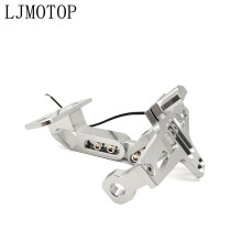(Silver) CNC Motorcycle License Plate Frame Holder Bracket & LED For Suzuki GSXR
