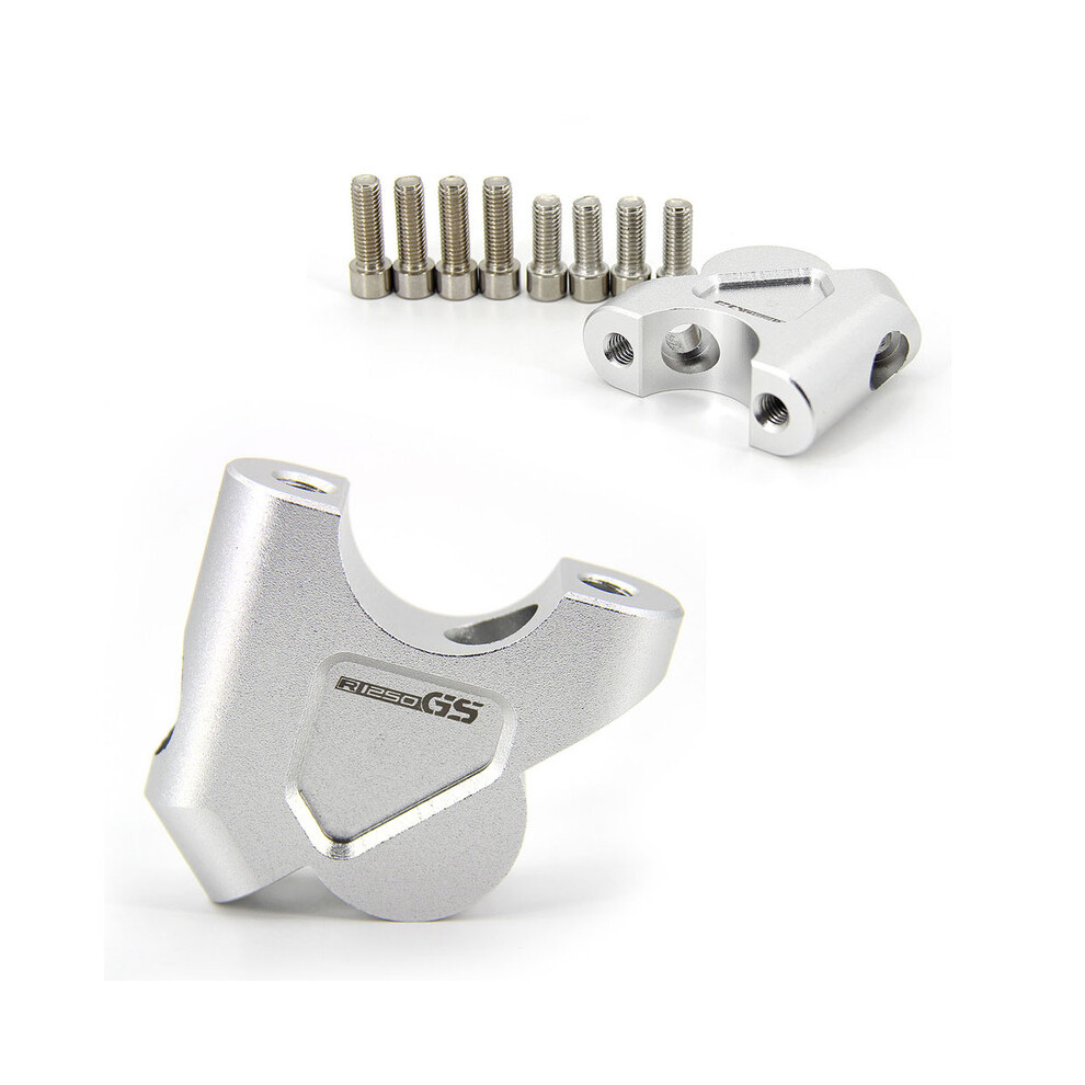(R1250gs-) Handlebar Mount Risers Clamp For Bmw R1200gs R1250gs Lc Adventure Riser Silver 882619854096
