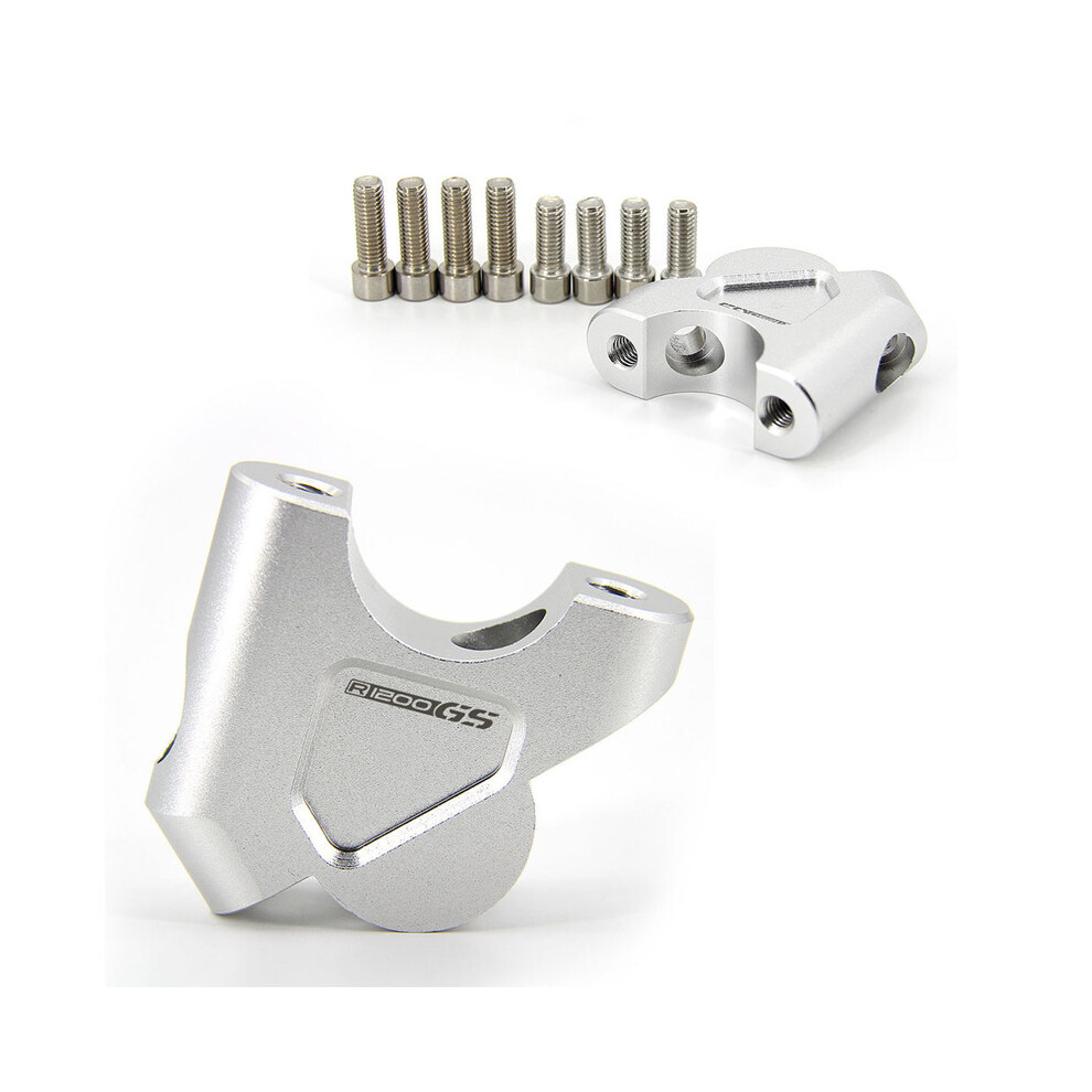 (R1200gs-) Handlebar Mount Risers Clamp For Bmw R1200gs R1250gs Lc Adventure Riser Silver 882619854102