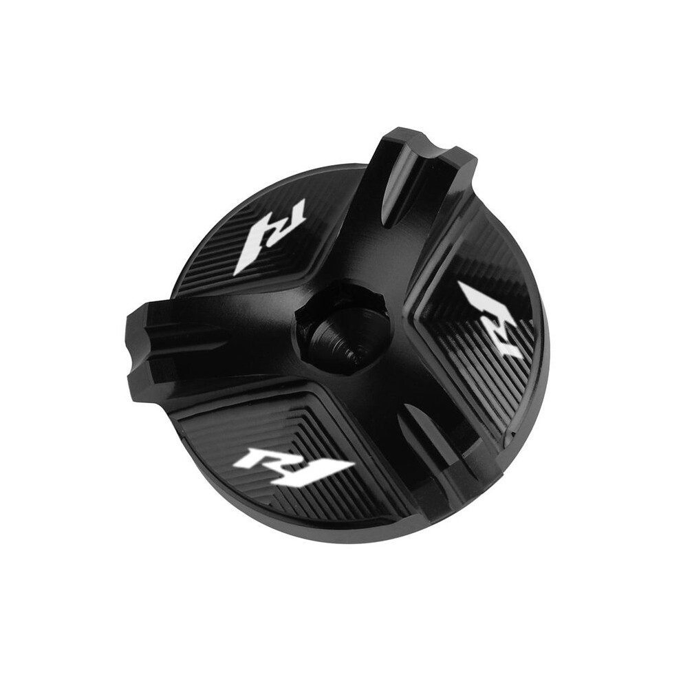 (Black) With Logo R1 Motorcycle Aluminum Engine Plug Cap Oil Filter Cover For Black 882619858148