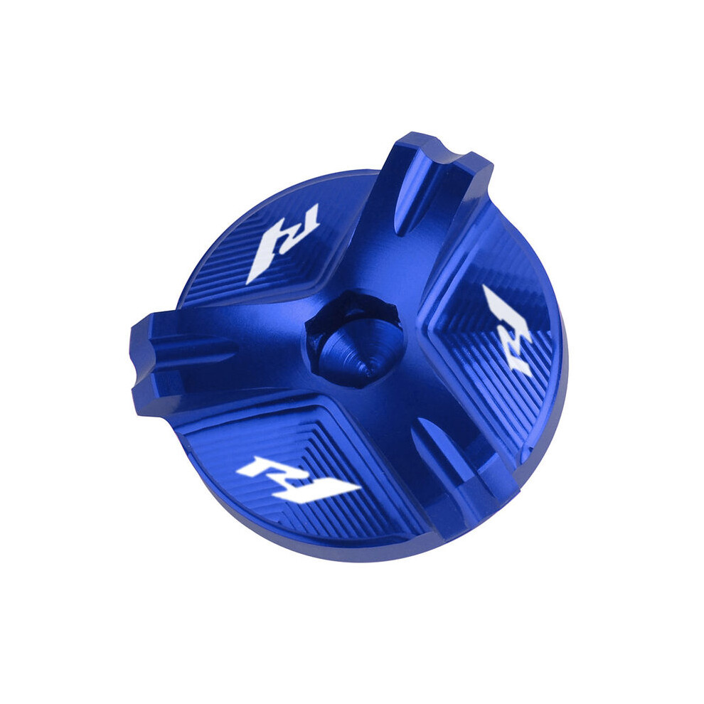 (Blue) With Logo R1 Motorcycle Aluminum Engine Plug Cap Oil Filter Cover For Blue 882619858162