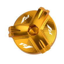 (Gold) With LOGO R1 Motorcycle Aluminum Engine Plug Cap Oil Filter Cover For
