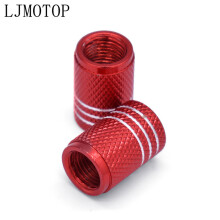 (2 PCS Red) Motorcycle Accessorie Wheel Tire Valve Stem Caps CNC Airtight Covers For