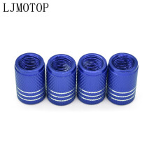 (4 PCS Blue) Motorcycle Accessorie Wheel Tire Valve Stem Caps CNC Airtight Covers For