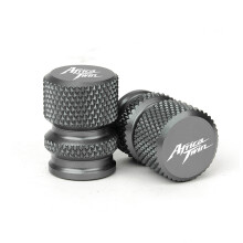 (2pcs valve cap grey) Motorcycle Kickstand Enlarger Side Stand Extension Pad Valve Caps For