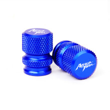 (2pcs valve cap blue) Motorcycle Kickstand Enlarger Side Stand Extension Pad Valve Caps For