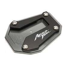 (A kickstand Pad Grey) Motorcycle Kickstand Enlarger Side Stand Extension Pad Valve Caps For