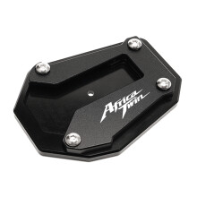 (A kickstand Black) Motorcycle Kickstand Enlarger Side Stand Extension Pad Valve Caps For