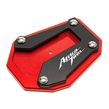 (A kickstand Pad Red) Motorcycle Kickstand Enlarger Side Stand Extension Pad Valve Caps For