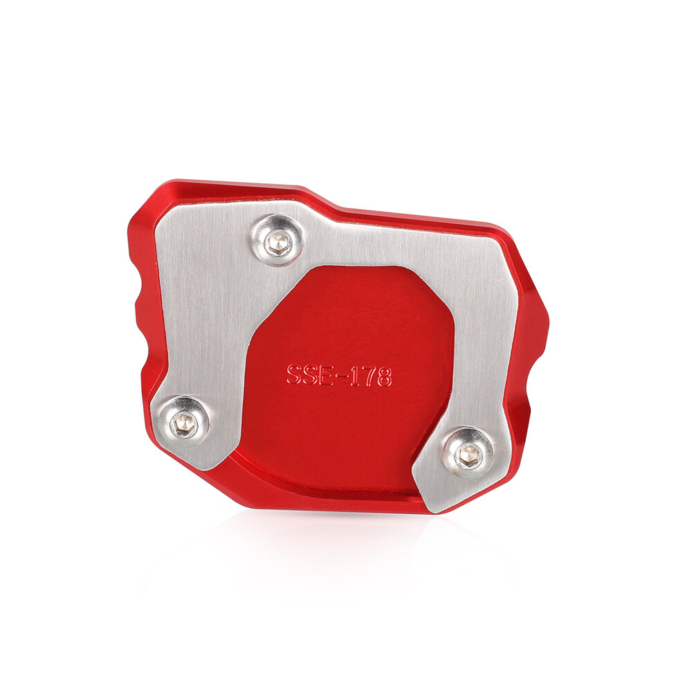 (Red) Motorcycle F700 Gs Foot Side Stand Enlarger Plate Kickstand Enlarge Extension Red 882619873417