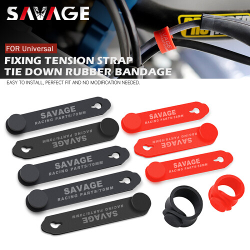 (Set A Black) Fixing Tension Strap Silicone Bandage Universal Motorcycle Accessories 1