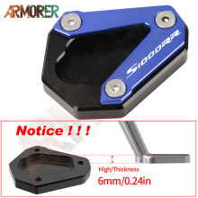(S1000RR LOGO Blue) S1000R Kickstand Side Stand Enlarge Pad Motorcycle Accessories For BMW
